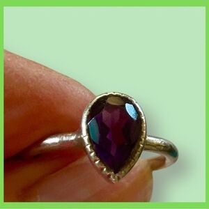 Dark Purple Handcrafted African Amethyst Ring